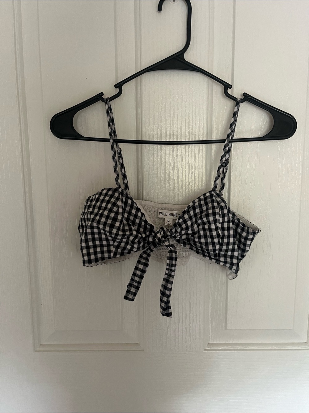Wild Honey Black & White Tie-Front Camisole